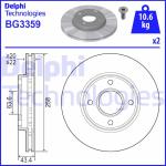Discofreno BG3359 DELPHI per FORD MAZDA