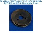 PULEGGIA POMPA ACQUA FIAT 127 UNO DIESEL EST. Ø 99 mm INT. Ø 26 mm gola 10 mm